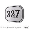 Номерок на дверь квартиры 227, для кабинета, офиса, шильдик 9 х 7 см, серебристый, Айдентика Технолоджи