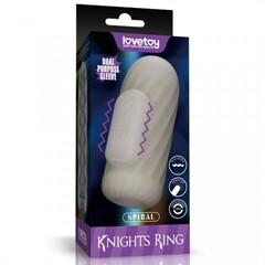 Мастурбатор-насадка с вибрацией Lovetoy Knights Ring Spiral (13,5*5,5 см)