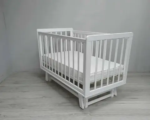 Кроватка для новорождённых Incanto ANNIKEN с продольным маятником (в т.ч. приставная) цвет белый/белый