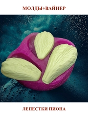 Молды пластиковые+вайнер силиконовый НП-1, НП-2, НП-3 лепестки пиона 3шт