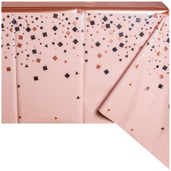 Скатерть фольгированная Конфетти Party, Розовый, 1,3*1,8 м, 1 шт.