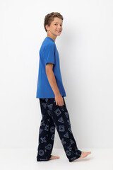 пижама  для мальчика  КБ 2831/ярко-голубой,объемные фигуры