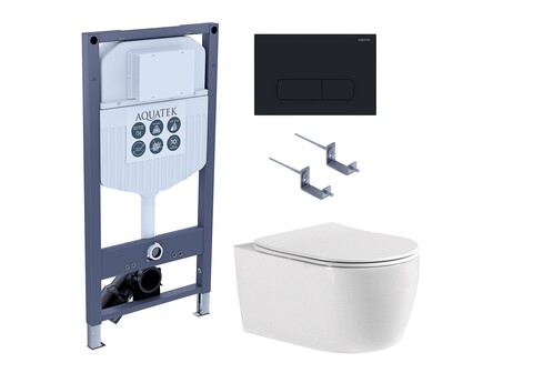 Aquatek SET Aquatek ЕВРОПА cmp017/023 SET Aquatek ЕВРОПА cmp017/023 (рама Aquatek INS-0000023, клавиша KDI-0000017, крепеж KKI-0000002 +унитаз ЕВРОПА AQ1106-00 с тонким сиденьем sc)