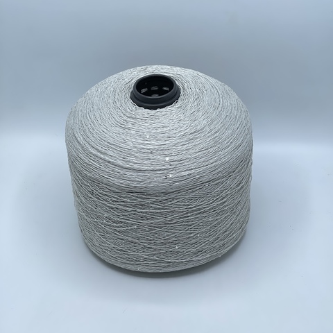 Бобинная пряжа, Linette Pailletes, 450м, 80% Лен, 20% Полиэстер(пайетка), Морозные узоры+пайетка. 39376