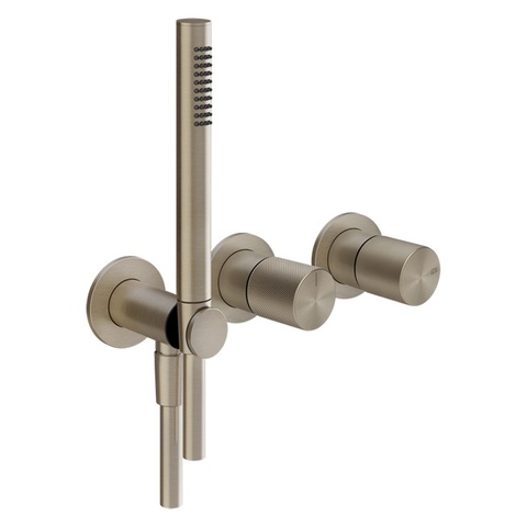 Gessi Habito UNITO 70038#149 Смеситель для душа с гарнитуром, внешняя часть, Finox Brushed Nickel