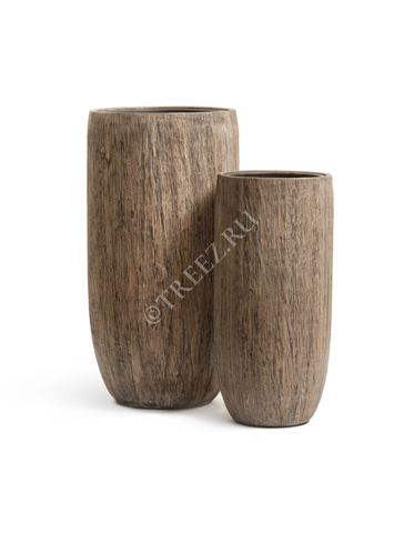 Кашпо TREEZ Effectory - Wood - Высокий округлый конус - Светлый дуб