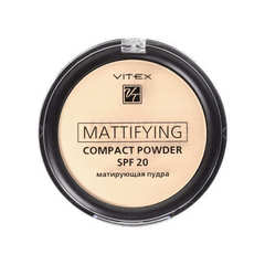 Матирующая компактная пудра для лица  Mattifying Compact Powder SPF 20  тон 02 Natural Beige , ( Витэкс )