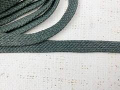 Шнур плоский х/б, ш. 10 мм, турецкое плетение, тёмный хаки