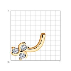 1060007 - Пирсинг в нос клевер из золота с бриллиантами