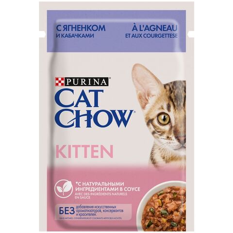 Purina Cat Chow пауч для котят (ягненок/кабачок) 85 г