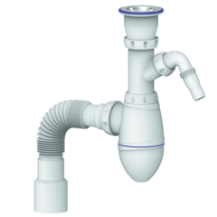 Сифон UNICORN для умывальника с прикруч. выпуском 1 1/2 (Ø40), отвод под стир. маш. A320V