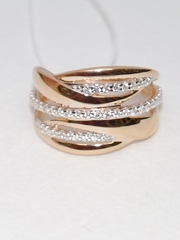 Широкое кольцо из золочёного серебра 0537