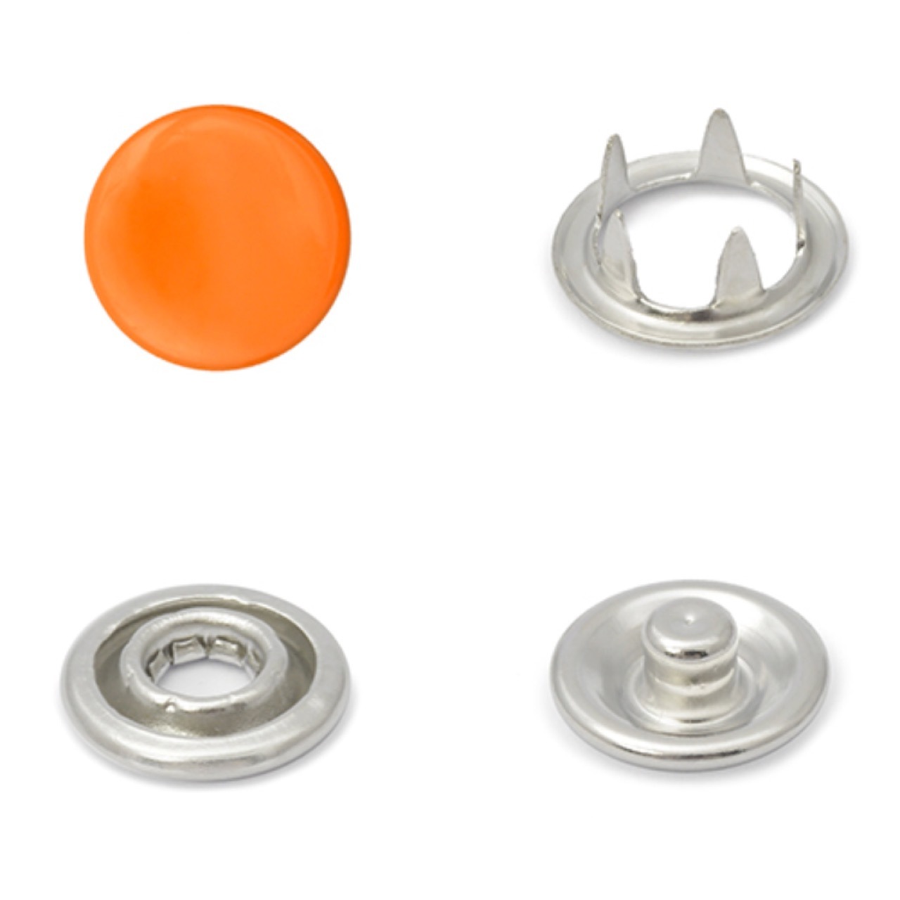 Кнопки рубашечные(трикотажные) с крышкой 9.5мм (уп.50 шт) цвет: Оранжевый