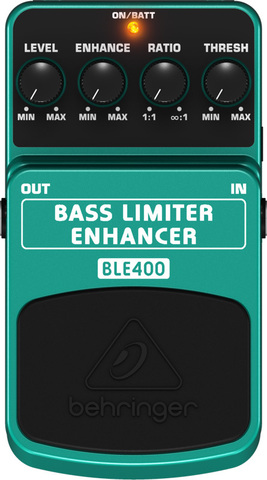Behringer BASS LIMITER ENHANCER BLE400 педаль limiter/enhancer для бас гитары, сглаживание пиков при использовании slap техники