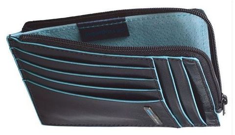 Чехол для кредитных карт Piquadro Blue Square, чёрный, кожа натуральная (PU1243B2R/N)