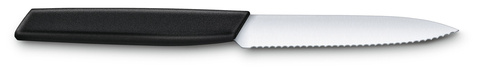 Нож кухонный Victorinox Swiss Modern (6.9003.10W) стальной универсальный лезв.100мм серрейт. заточка черный
