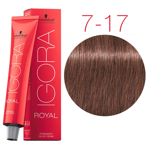 Schwarzkopf Igora Royal 7-17 (Средний русый сандрэ медный) - Стойкая крем-краска