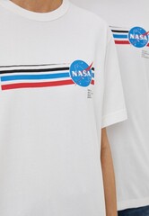 Футболка Alpha Industries Nasa Meatball Logo White (Белая)