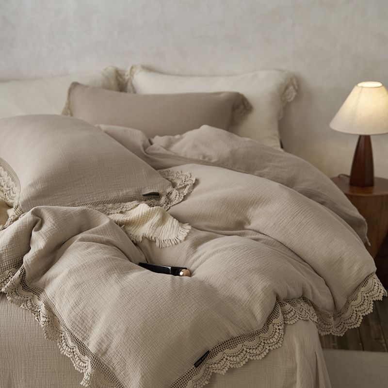 Комплект на двуспалку Муслин Бежевый