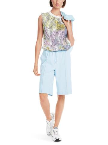 Marc Cain Sports Топ трикотажный в полоску с цветочным узором