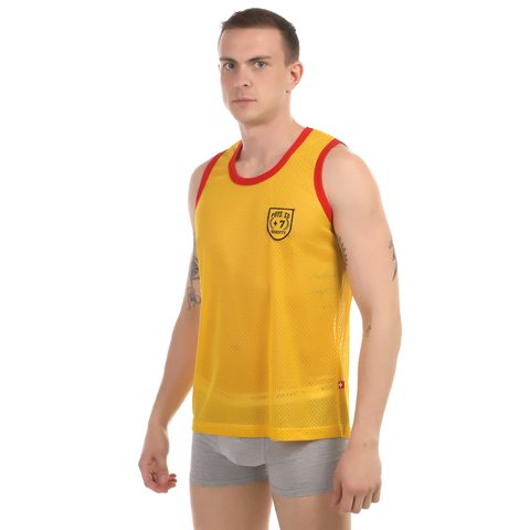 Мужская майка в сетку желтая Andrew Christian Sport Mesh Tank Top