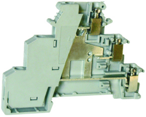 UKJ-DKD1.5-PV(BU) - (011095- BU), Клемма винтовая на Din рейку трехуровневая