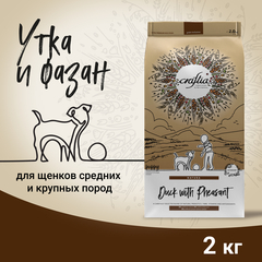 CRAFTIA HARMONA сухой корм для щенков средних и крупных пород из утки с фазаном 2 кг