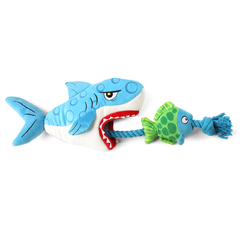 Triol игрушка для собак Акула с рыбой на веревке 51см