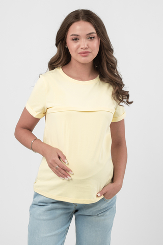 Футболка для беременных и кормящих 18072 ваниль