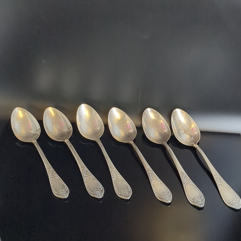 Ложки столовые набор из 6 штук, клеймо Зиш, мНЦ, винтаж СССР 1960-1980 гг