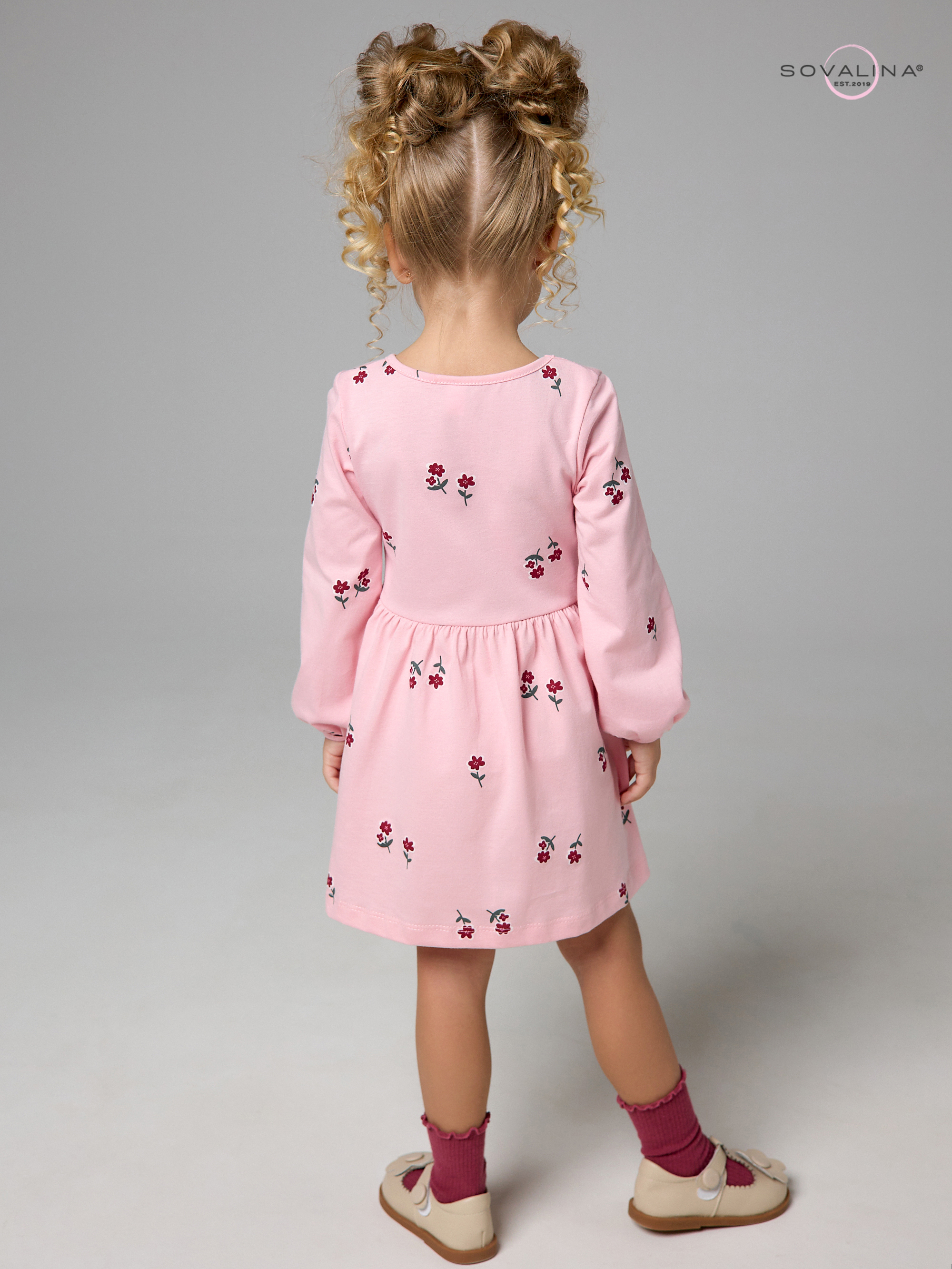 Платье Моана лютики роза