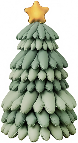 К Фигура 3D, Новогодняя елка, Сатин, Зеленый, 51''/130 см, 1 шт.