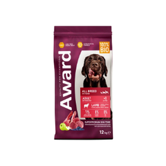 Сухой корм AWARD для взрослых собак всех пород с ягненком с индейкой с добавлением яблока и черники 12кг