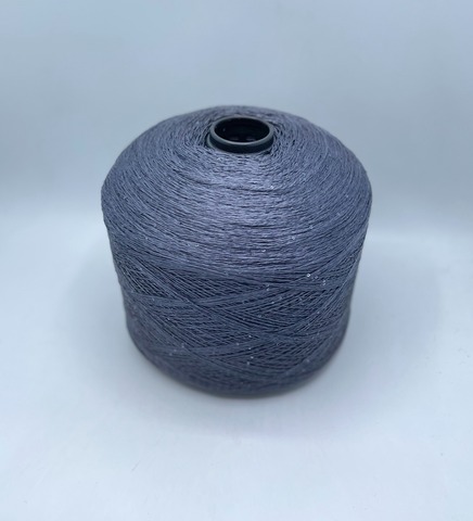 Бобинная пряжа (пр.Италия),Linette Pailletes, 450/100гр, 80% Лен, 20% Полиэстер (пайетка), цвет-Серо-синий+пайетка. арт.36723
