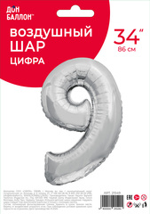 К 34''/86 см, Цифра ЭКО, Серебро, 