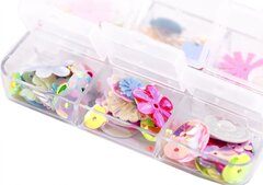 Набор для создания украшений-пайетки Alingar, 75х50х10 мм, "Sequins", фигурные(микс), пластик. пенал органайзер