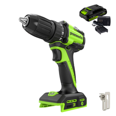 Дрель-шуруповерт Greenworks DD345K2 24V (27/45Нм) аккумуляторная, c АКБ 2 А/ч и ЗУ