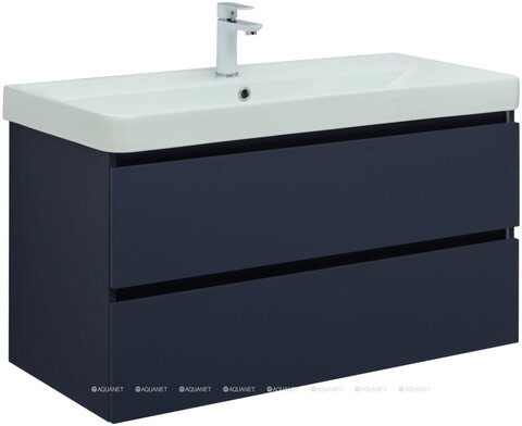 Aquanet 344739 Тумба с раковиной Вега 2.0 100 2 ящ. цв.маренго (раковина Ирис) (344739)