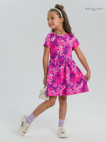 Платье Лето надписи фуксия