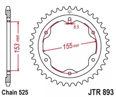 Звезда ведомая JTR893 38ZBK