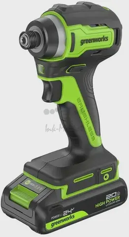 Винтоверт ударный аккумуляторный Greenworks ID3170, 24V, б/щет, 0-3200 об/мин, 4000 уд/мин, HEX 1/4, 170Нм, 2х2Ач, ЗУ, кор (3804907CUС)