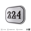 Номерок на дверь квартиры 224, для кабинета, офиса, шильдик 9 х 7 см, серебристый, Айдентика Технолоджи