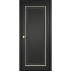 Купить Межкомнатная дверь экошпон винил Прадо 2 черная молдинг золото глухая
