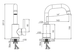Смеситель для раковины BELZ B10809 нержавеющая сталь, хром
