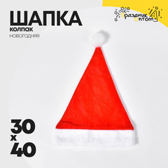 
          шапка 30 х 40 колпак новогодний (красный)