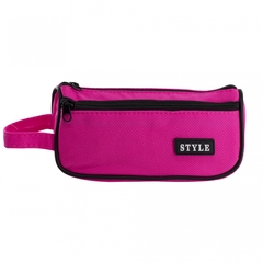 Пенал - косметичка Alingar, ткань, молния, боковой карман, петля, 195 х 80 х 45 мм, "STYLE", малиновый неон, европодвес