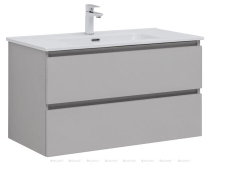 Aquanet 344773 Тумба с раковиной Вега 2.0 90 2 ящ. цв.бежевый (раковина Flat) (344773)