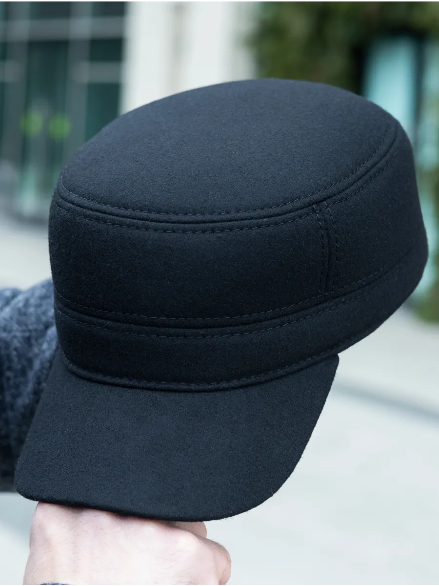 Кепка немка утепленная с ушками драповая