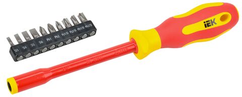 ARMATOOL Отвертка диэлектрическая с набором бит Т2 11шт IEK