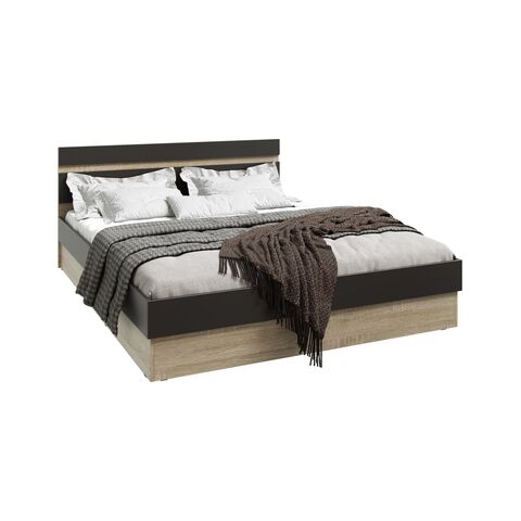 С/Г Ким Кровать 1,4м с ПМ (Графит софт NEW, сонома)